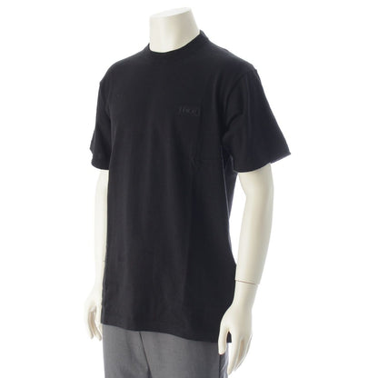 Dior Cotton Silk Icons Logo Embroidery Short Sleeve Knit Sweater Top Black — view 2