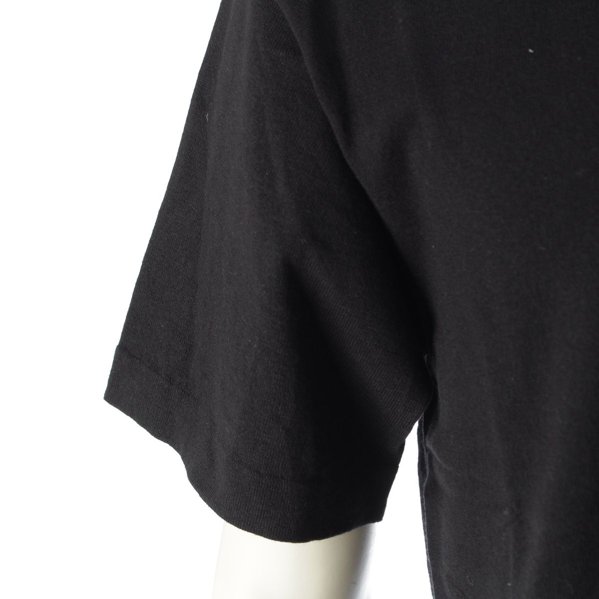 Dior Cotton Silk Icons Logo Embroidery Short Sleeve Knit Sweater Top Black — view 6