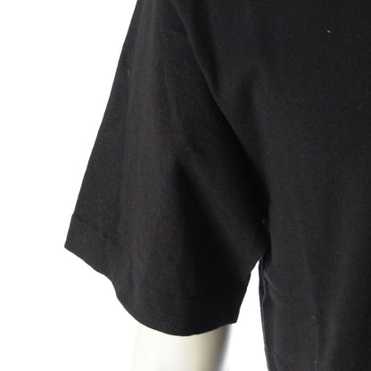 Dior Cotton Silk Icons Logo Embroidery Short Sleeve Knit Sweater Top Black — view 6