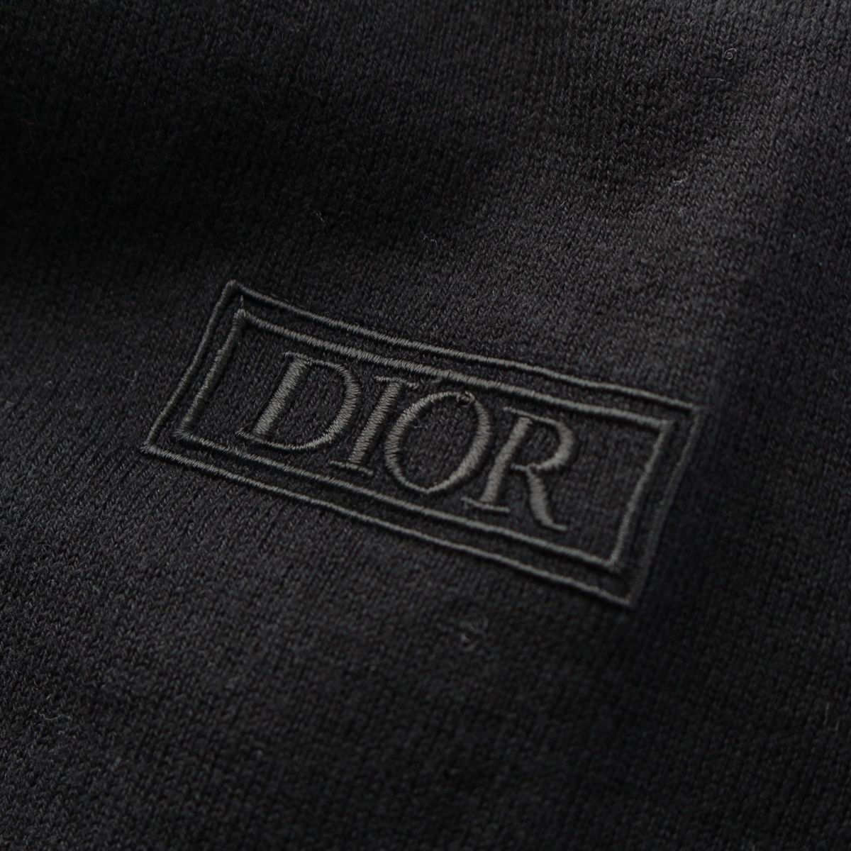 Dior Cotton Silk Icons Logo Embroidery Short Sleeve Knit Sweater Top Black — view 8