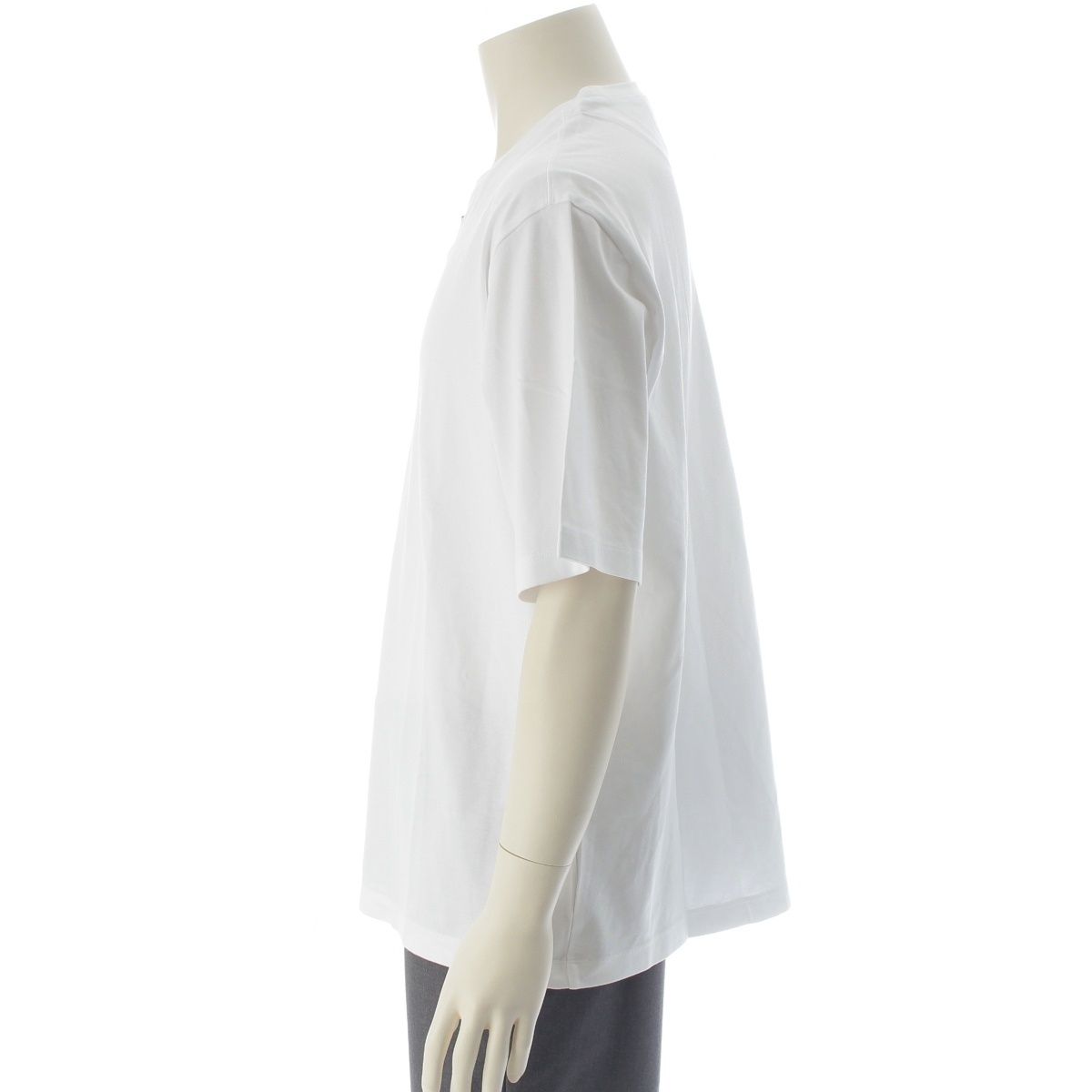 Prada Triangle Logo Oversize Short Sleeve T-Shirt Top White — view 3