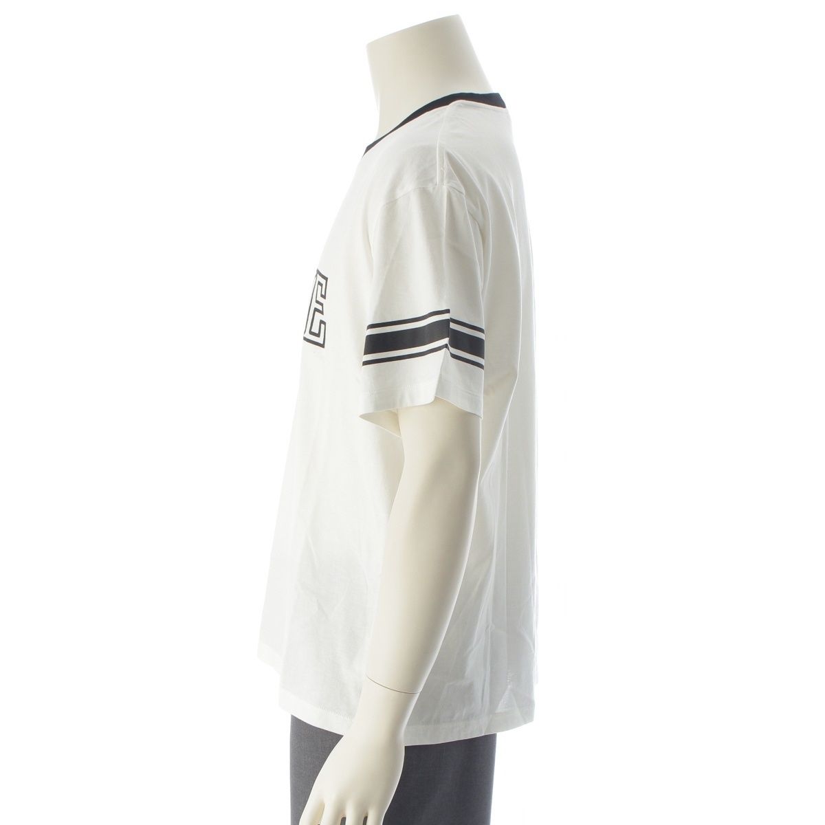 Celine Ringer Logo Print Crew Neck Short Sleeve T-Shirt Top White — view 3