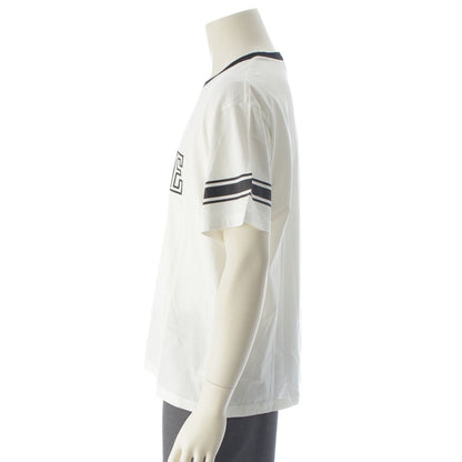 Celine Ringer Logo Print Crew Neck Short Sleeve T-Shirt Top White — view 3