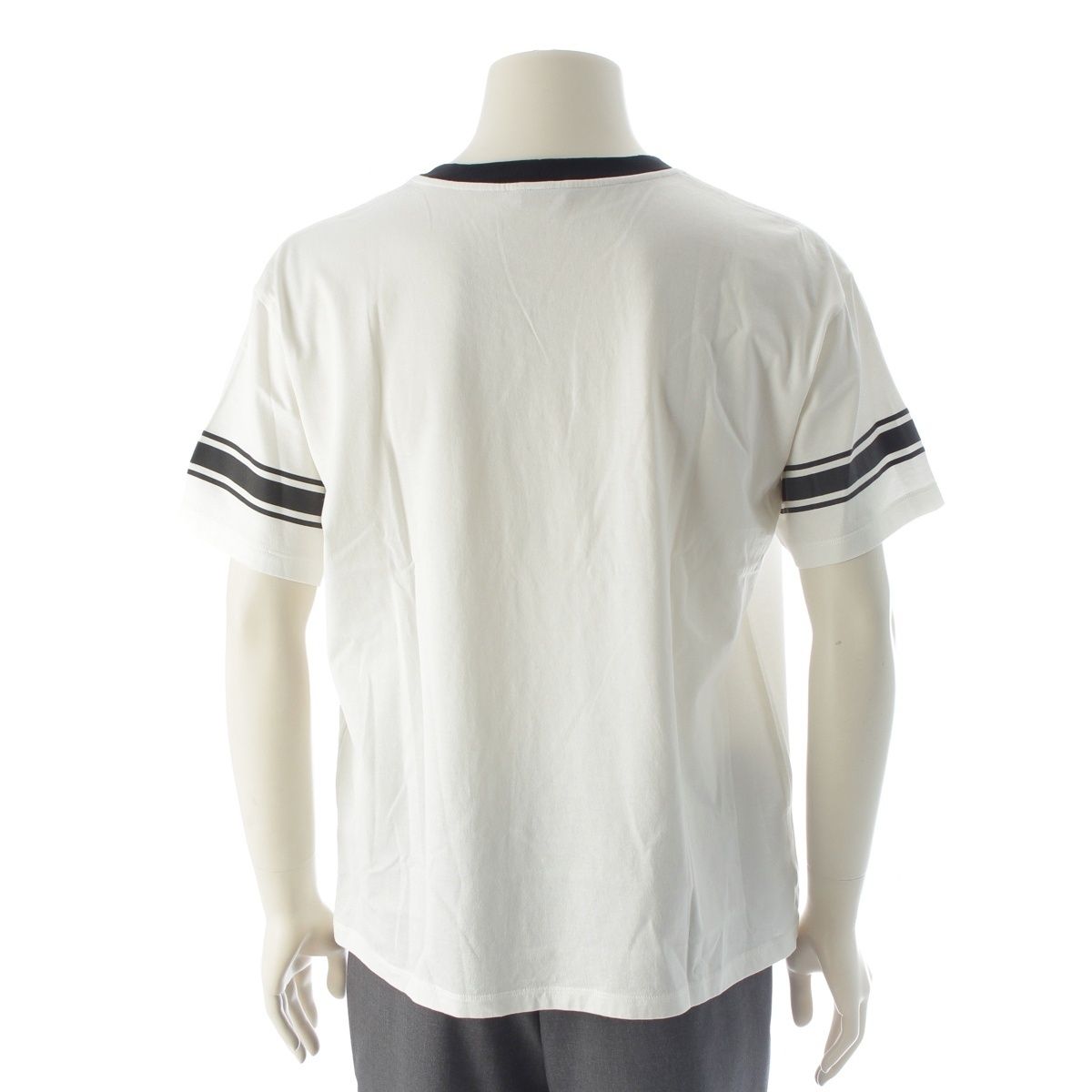 Celine Ringer Logo Print Crew Neck Short Sleeve T-Shirt Top White — view 4