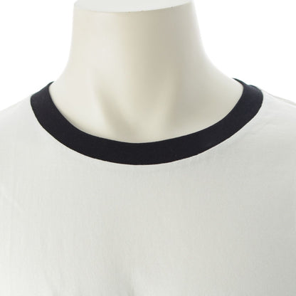 Celine Ringer Logo Print Crew Neck Short Sleeve T-Shirt Top White — view 5