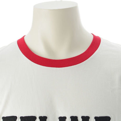 Celine Ringer Logo Patch Neck Short Sleeve T-Shirt Top White — view 5