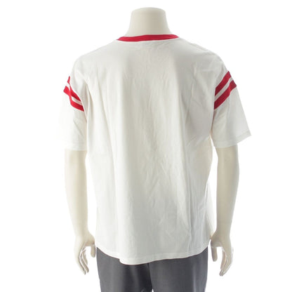 Celine Ringer Logo Patch Neck Short Sleeve T-Shirt Top White — view 4