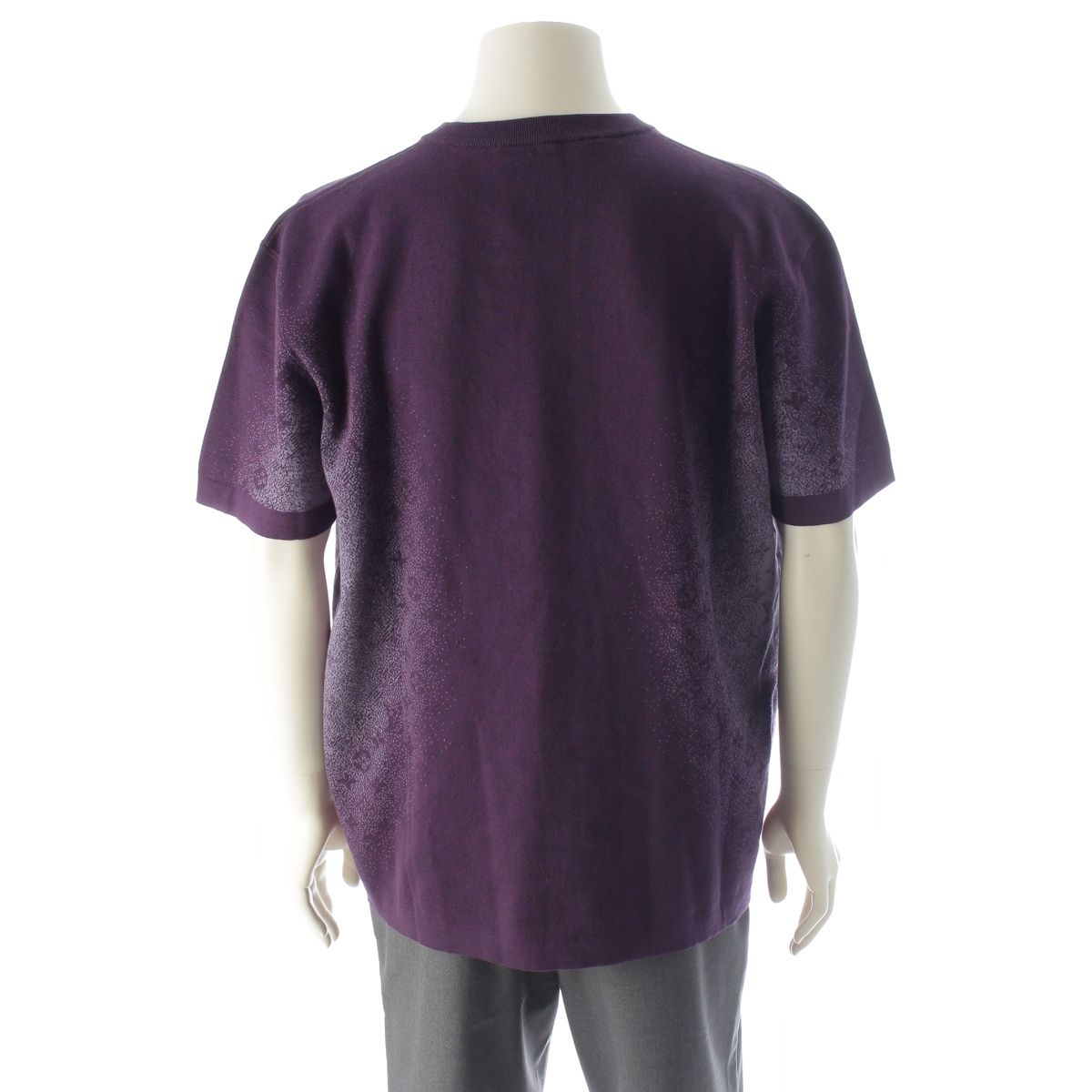 Louis Vuitton Monogram Jacquard Gradient Short Sleeve Crew Neck Top Purple — view 4