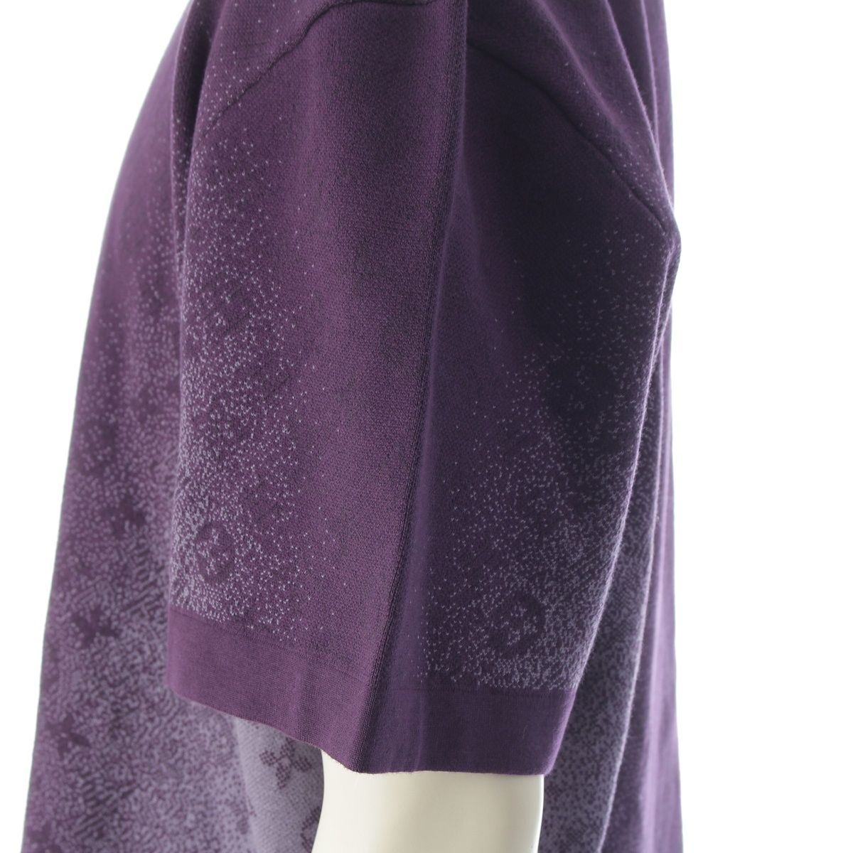 Louis Vuitton Monogram Jacquard Gradient Short Sleeve Crew Neck Top Purple — view 7