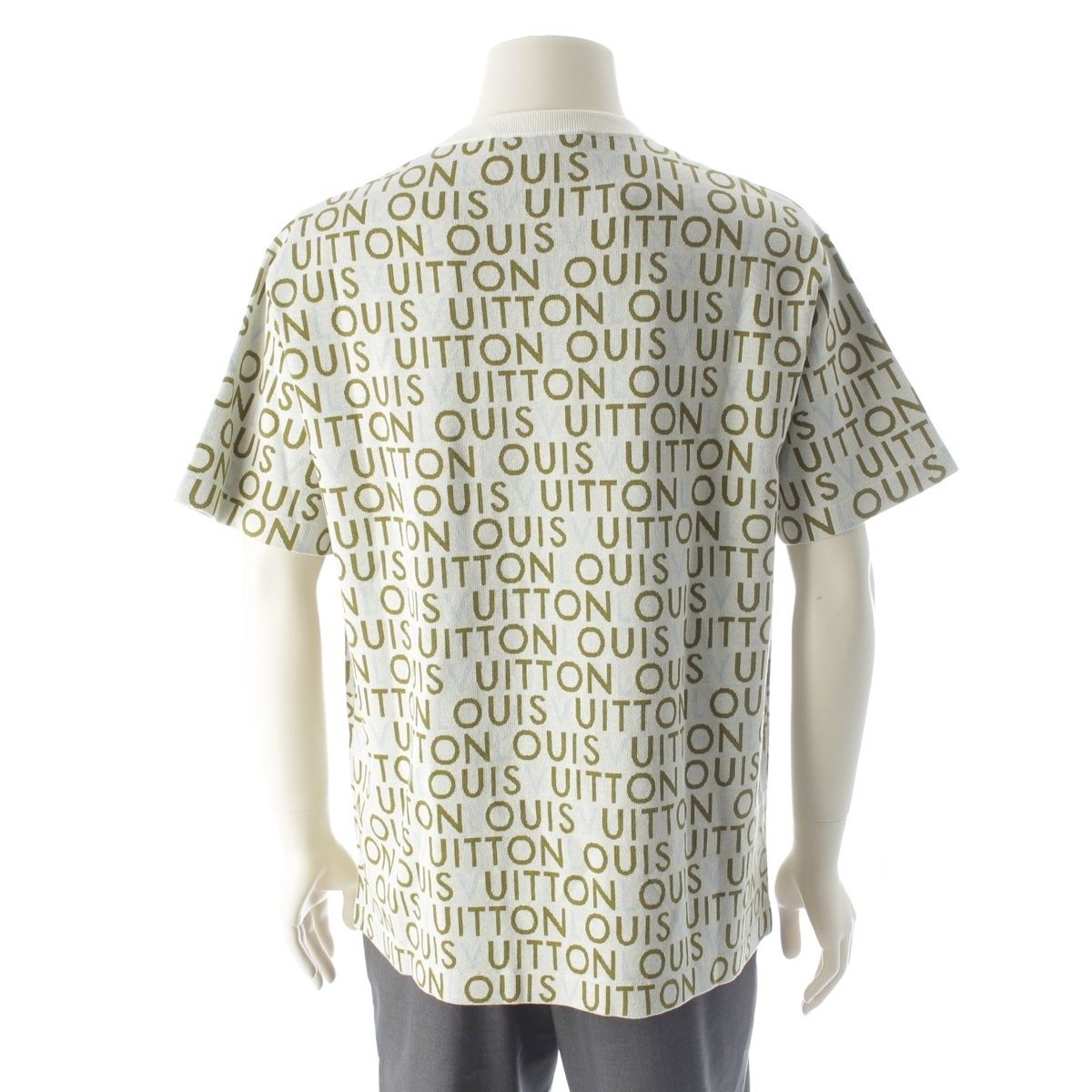 Louis Vuitton Jacquard Signature Short Sleeve Crew Neck Top Green — view 4