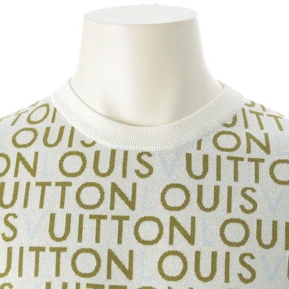 Louis Vuitton Jacquard Signature Short Sleeve Crew Neck Top Green — view 5
