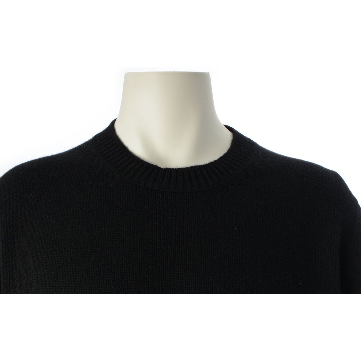 Prada Cashmere Front Logo Crew Neck Knit Sweater Black 50 — view 5