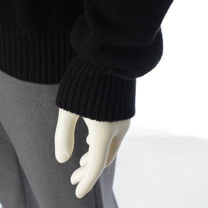 Prada Cashmere Front Logo Crew Neck Knit Sweater Black 50 — view 6