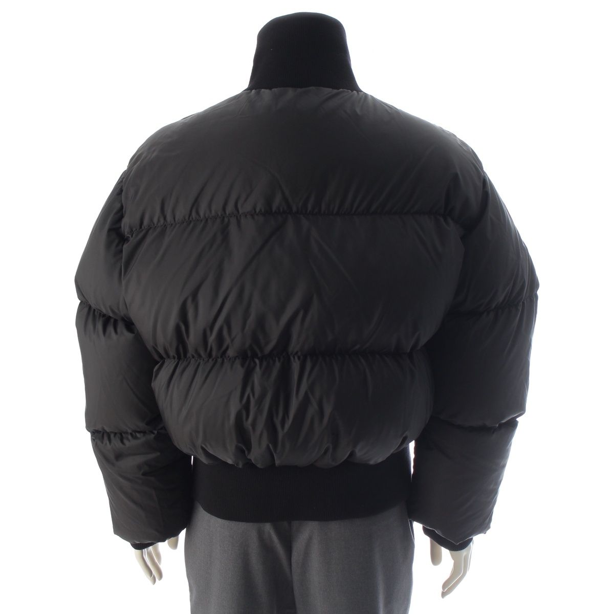 Celine Triomphe Logo Patch Puff Fur Down Jacket Black 48 — view 4