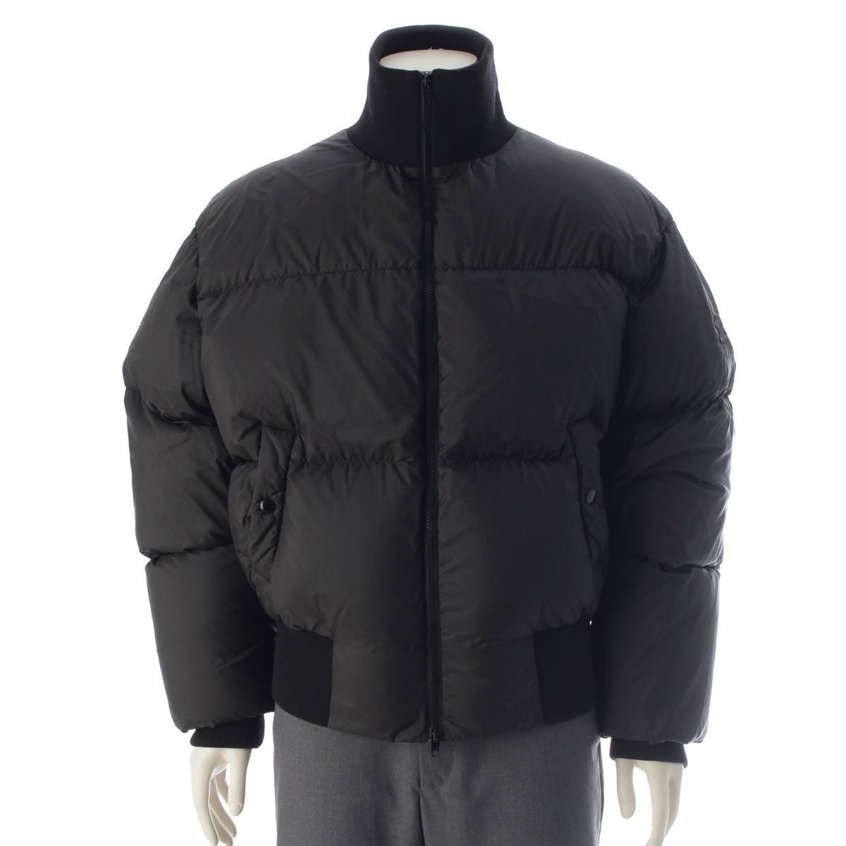 Celine Triomphe Logo Patch Puff Fur Down Jacket Black 48
