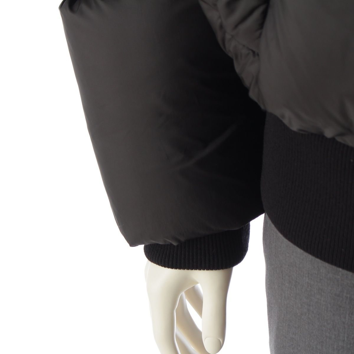 Celine Triomphe Logo Patch Puff Fur Down Jacket Black 48 — view 6