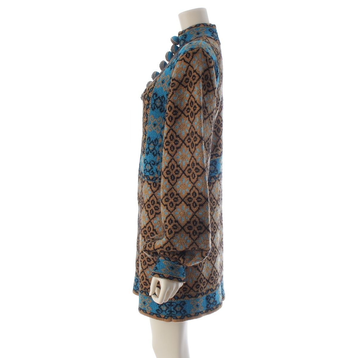 Gucci Wool Mohair Resort Collection Michele GG Pattern Visual Button Floral — view 3