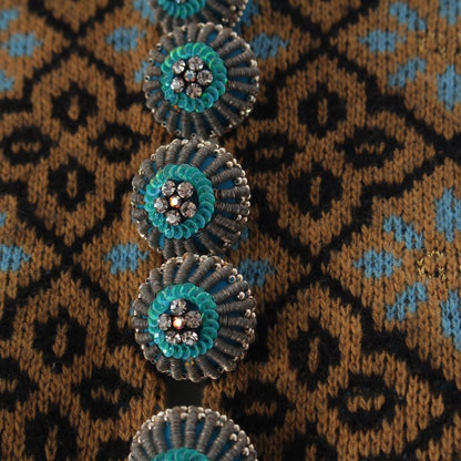 Gucci Wool Mohair Resort Collection Michele GG Pattern Visual Button Floral — view 7