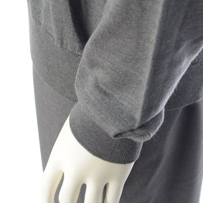 Prada Cashmere Silk Triangle Logo Classic Crew Neck Knit Sweater Gray 52 — view 7