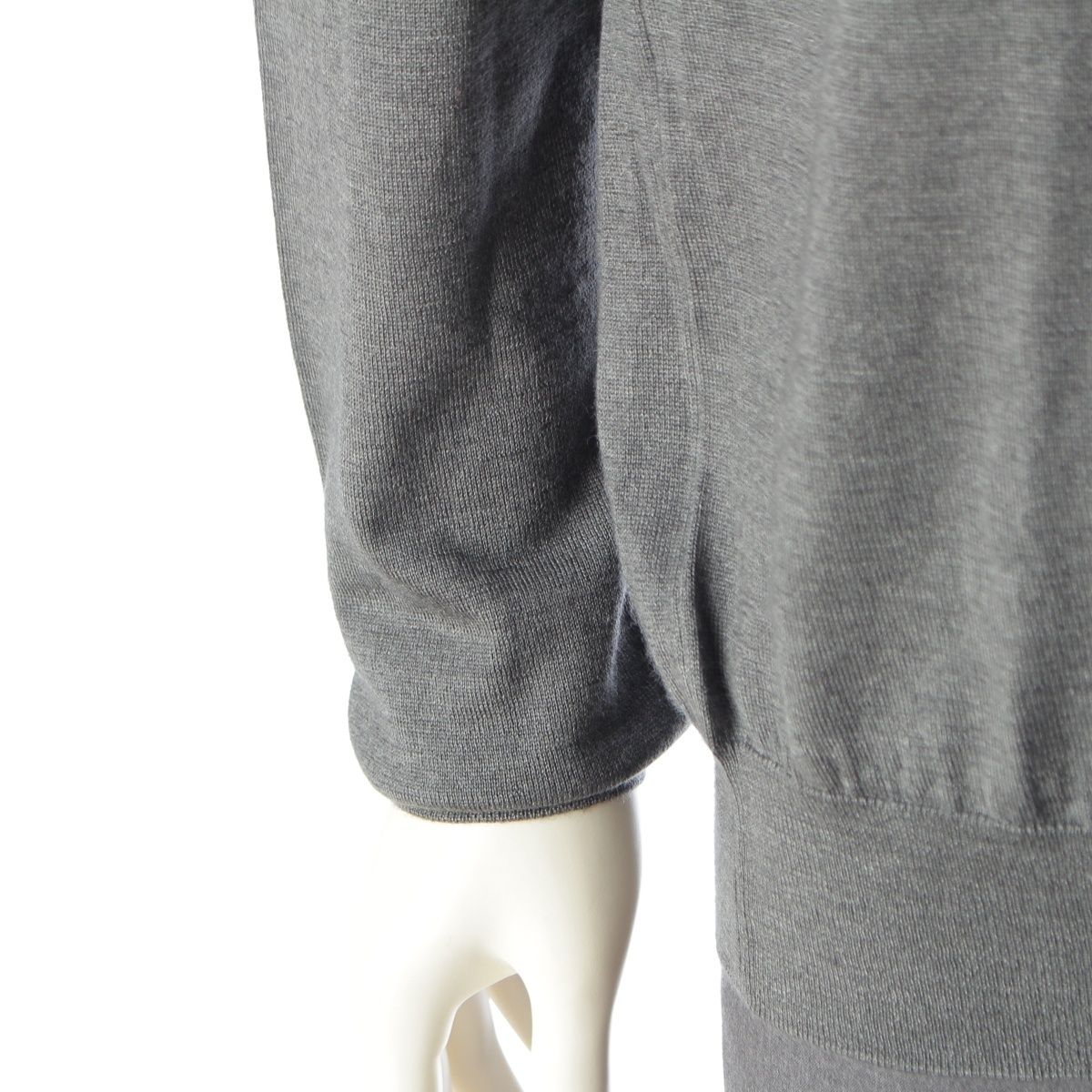 Prada Cashmere Silk Triangle Logo Classic Crew Neck Knit Sweater Gray 52 — view 6