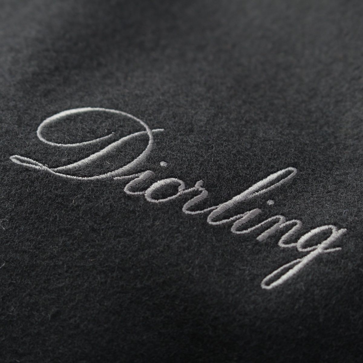 Dior Cowhide Ling Teddy Varsity Logo Patch Jacket Black Gray 50 — view 8