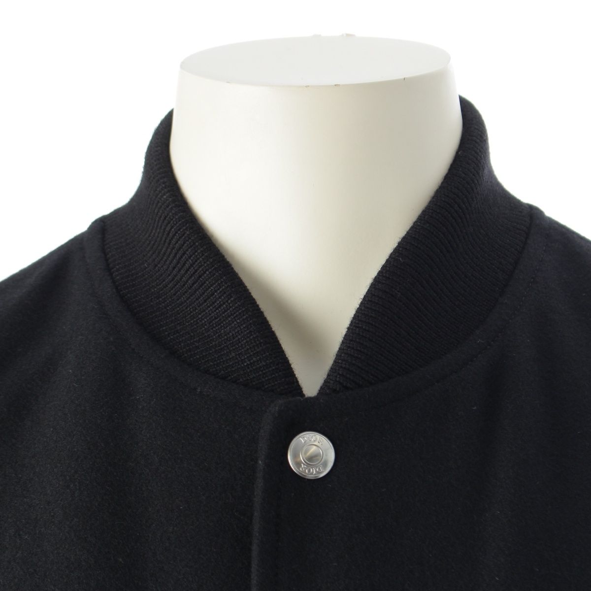 Dior Cowhide Ling Teddy Varsity Logo Patch Jacket Black Gray 50 — view 5