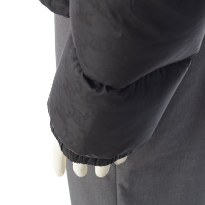 Celine Nylon Triomphe All Over Pattern Logo Embroidery Down Jacket Black 50 — view 7