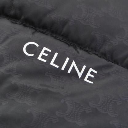 Celine Nylon Triomphe All Over Pattern Logo Embroidery Down Jacket Black 50 — view 8