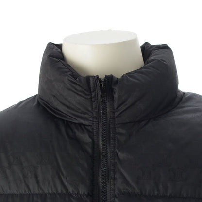Celine Nylon Triomphe All Over Pattern Logo Embroidery Down Jacket Black 50 — view 5