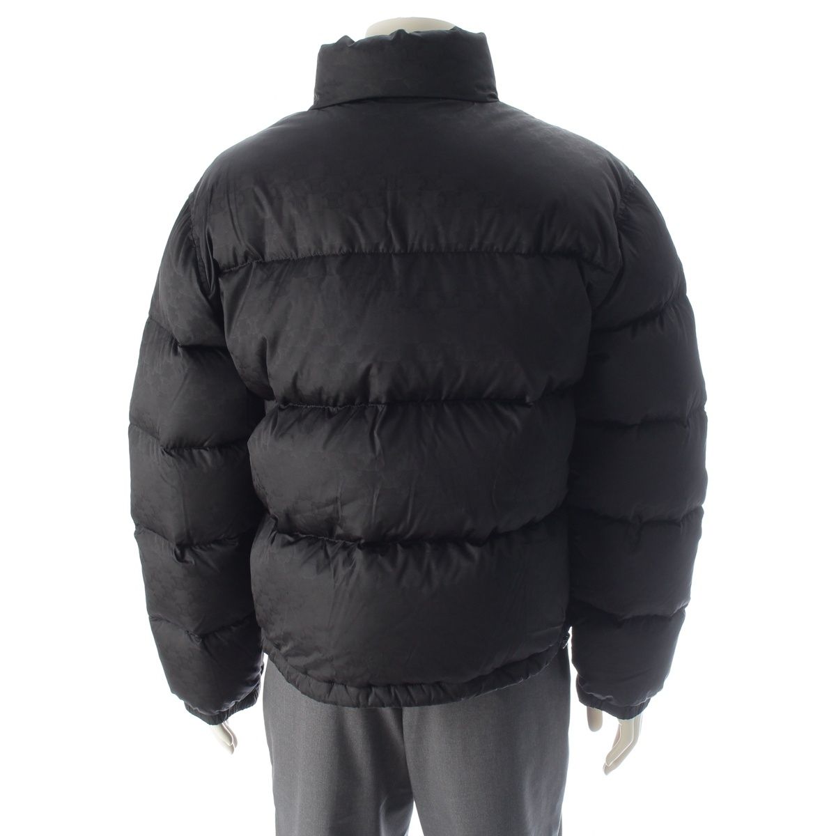 Celine Nylon Triomphe All Over Pattern Logo Embroidery Down Jacket Black 50 — view 4