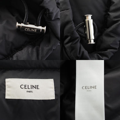 Celine Nylon Triomphe All Over Pattern Logo Embroidery Down Jacket Black 50 — view 9