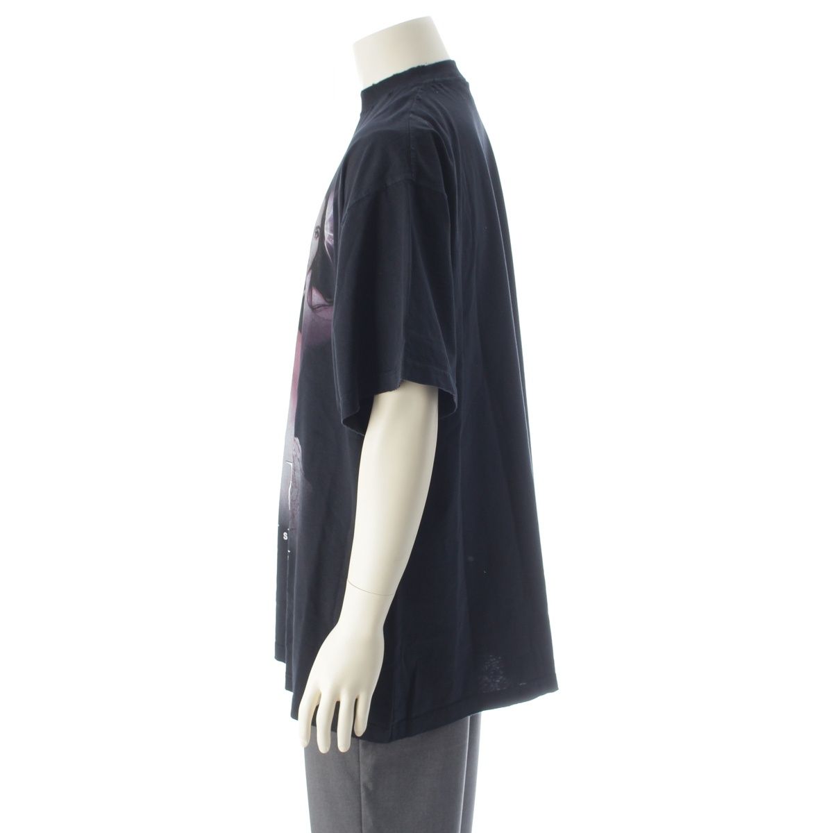 Balenciaga Kim Shrunk Kim Kada Chien Oversize Crew Neck Top Vintage Wash Black — view 3