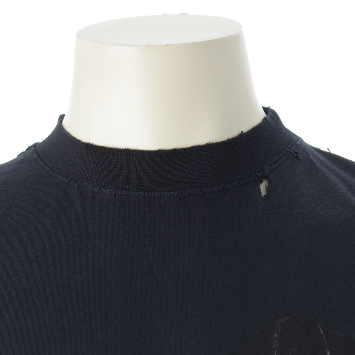 Balenciaga Kim Shrunk Kim Kada Chien Oversize Crew Neck Top Vintage Wash Black — view 5