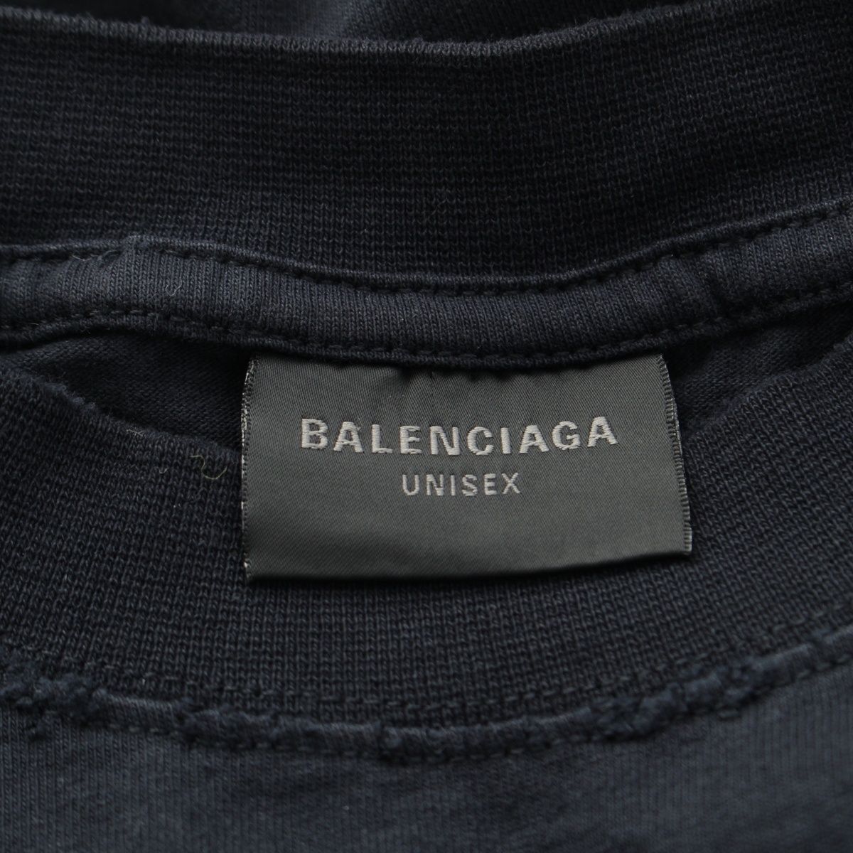 Balenciaga Kim Shrunk Kim Kada Chien Oversize Crew Neck Top Vintage Wash Black — view 9
