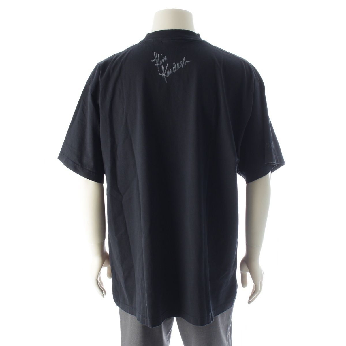 Balenciaga Kim Shrunk Kim Kada Chien Oversize Crew Neck Top Vintage Wash Black — view 4