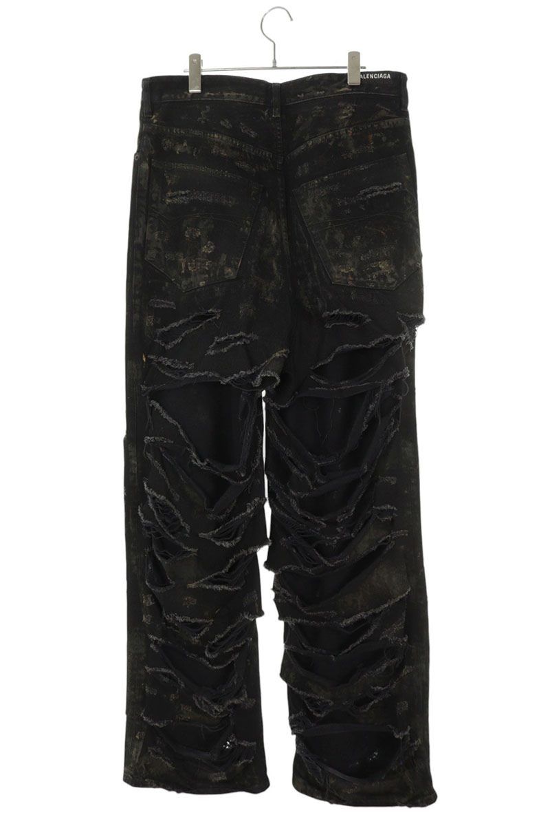 Balenciaga Super Destroyed Baggy Bag Denim Pants — view 2