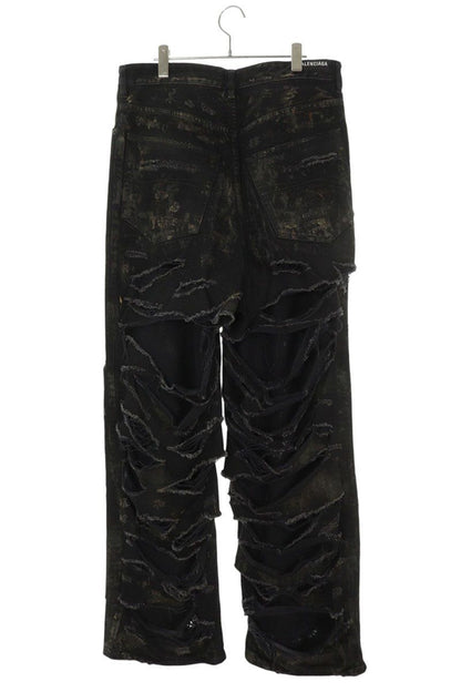 Balenciaga Super Destroyed Baggy Bag Denim Pants — view 2