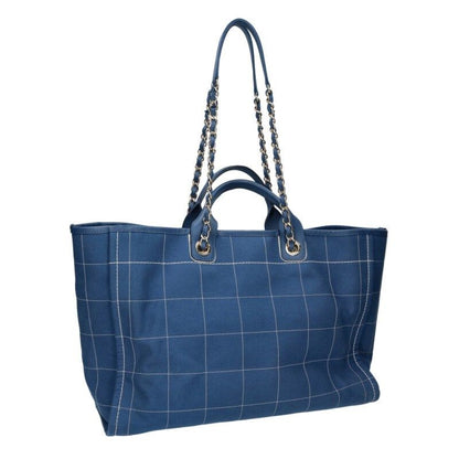 Chanel Deauville Leather Logo Patch 2-Way Chain Tote — view 2