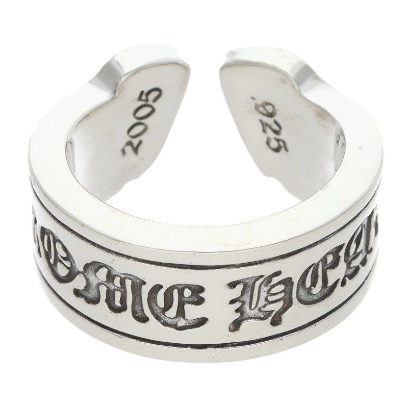 Chrome Hearts LG Scroll Label Silver Ring