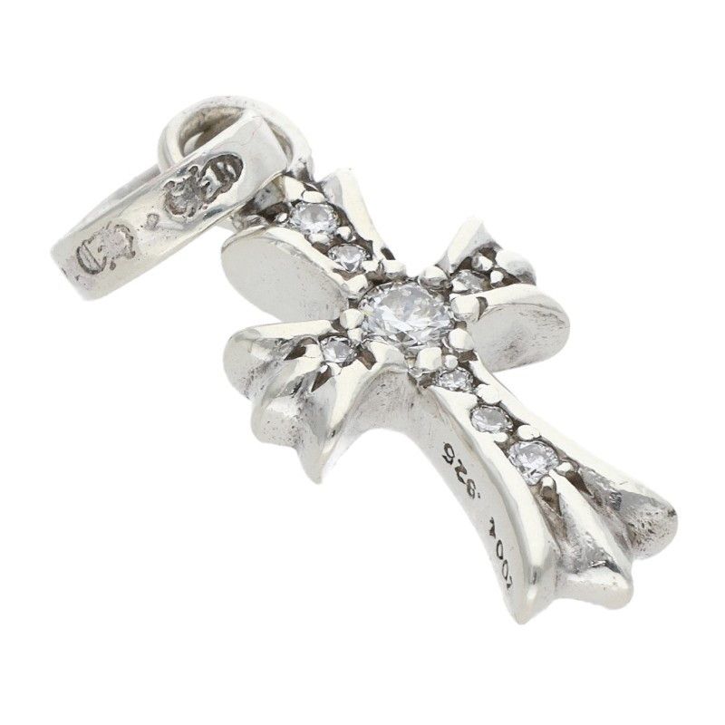 Chrome Hearts Crs Baby Fat P Dmnd Fat Pave Diamond Charm Silver Necklace Top — view 5