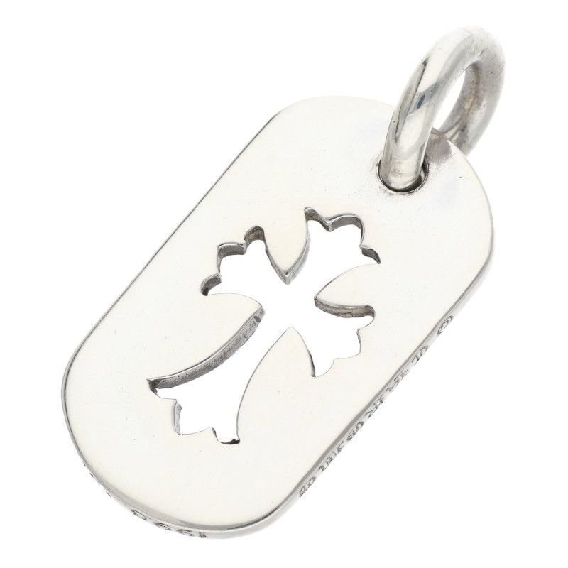 Chrome Hearts D Tag Sml CO Crs Cutout Cross Dog Tag Small Necklace Top — view 2