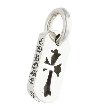 Chrome Hearts DT Tny CO Crs Tiny Cutout Cross Dog Tag Silver Necklace Top — view 3