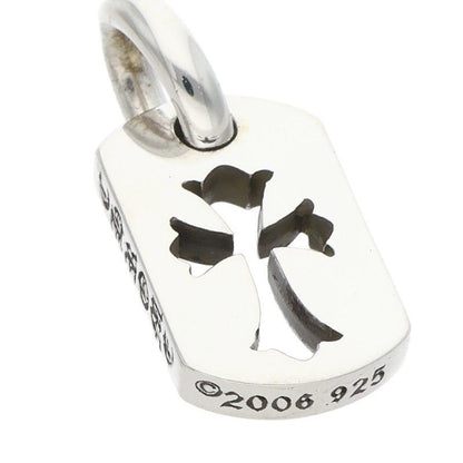 Chrome Hearts DT Tny CO Crs Tiny Cutout Cross Dog Tag Silver Necklace Top — view 4