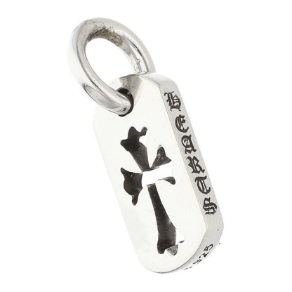 Chrome Hearts DT Tny CO Crs Tiny Cutout Cross Dog Tag Silver Necklace Top — view 5