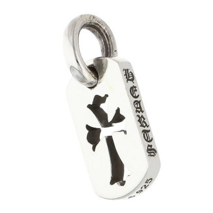 Chrome Hearts DT Tny CO Crs Tiny Cutout Cross Dog Tag Silver Necklace Top — view 5
