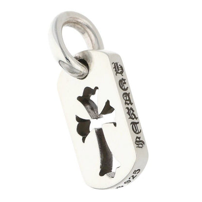 Chrome Hearts DT Tny CO Crs Tiny Cutout Cross Dog Tag Silver Necklace Top — view 5