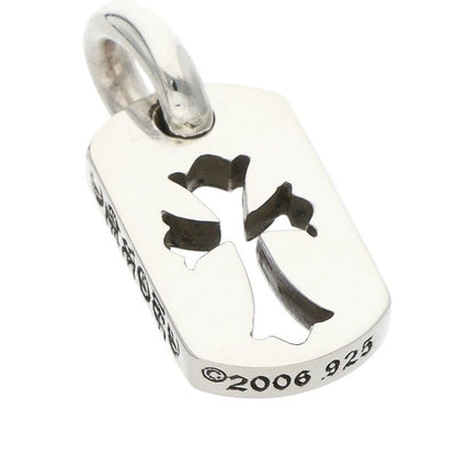 Chrome Hearts DT Tny CO Crs Tiny Cutout Cross Dog Tag Silver Necklace Top — view 4