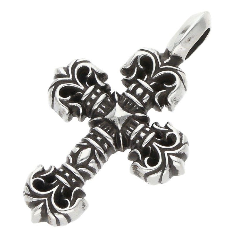 Chrome Hearts Charm Filigree Tiny Silver Necklace Top
