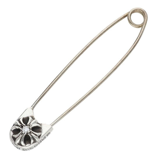 Chrome Hearts Safetypin LG Large Safety Pin 1 Diamond Silver Necklace Top
