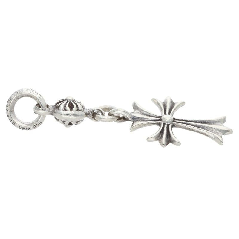 Chrome Hearts Tny CH Crs 1 Ball Tiny CH Cross Charm Silver Necklace Top — view 4